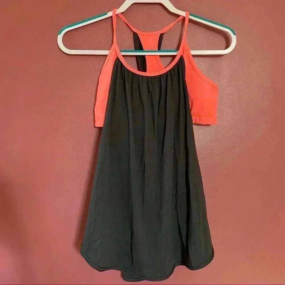Lululemon Orange & Gray Tank